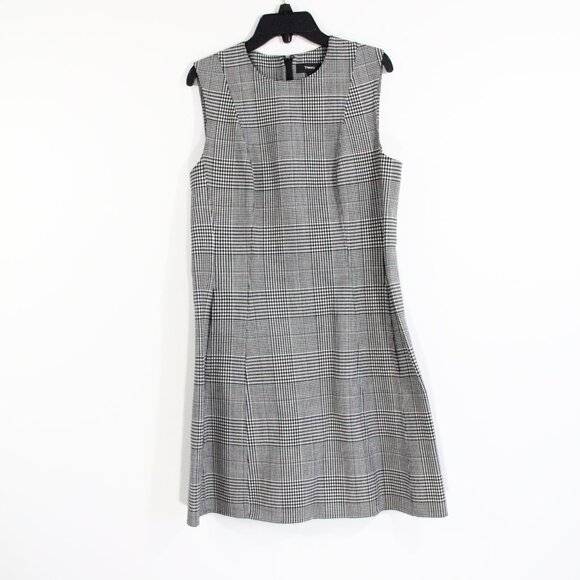 Theory Helaina Wool Dress sz 4 Women Plaid Shift Pockets Winter Fashion - Picture 1 of 10